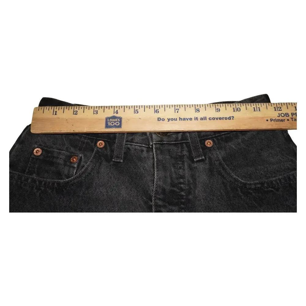 Vintage Levi's 851 Black Cutoff Shorts Made USA Orange Tab Frayed Raw Hem W28